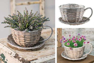 Gray Willow Cup & Saucer - The Fox Decor
